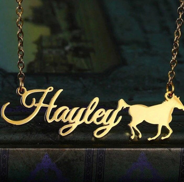 Customized Name Necklace Include Horse