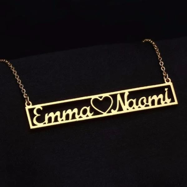 Customized Couple Name Box Necklace