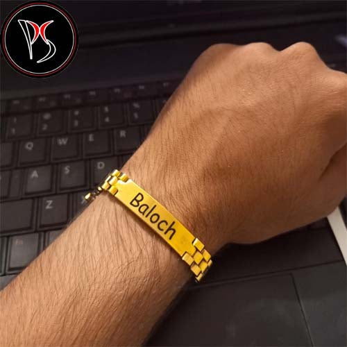 Customize Heavy premium Braclet Golden Color