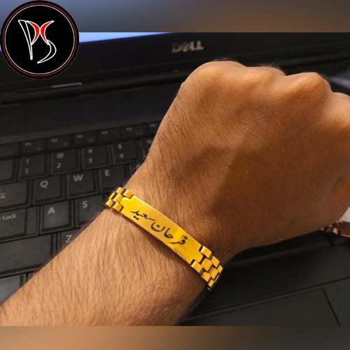 Customize Heavy premium Braclet Golden Color