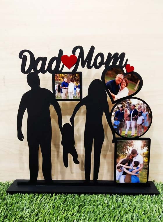 Dad Mom Table top Personalized Frame with 4 favorite photos