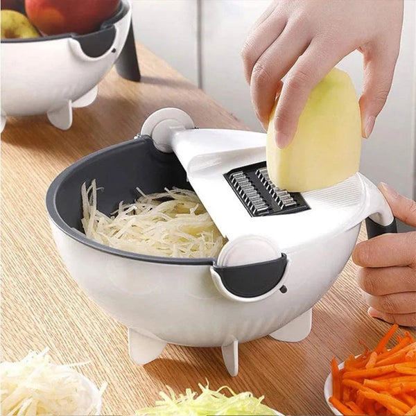 MULTIFUNCTIONAL VEGETABLE CUTTER WITH DRAIN BASKET