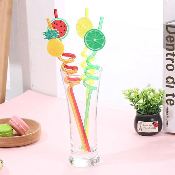 4 PIECES SPIRAL DRINKING STRAW SET