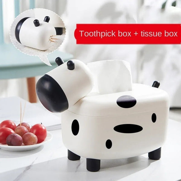 COW TISSUE HOLDER + TOOTHPICK HOLDER