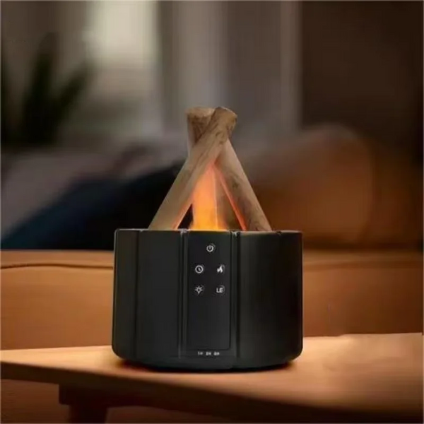 CAMPFIRE FLAME AROMATHERAPY LAMP REMOTE ULTRASONIC AIR HUMIDIFIER WITH LED LIGHT