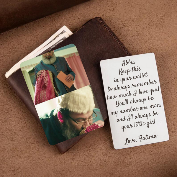 Heartfelt Words: Personalized Wallet Card for Abbu