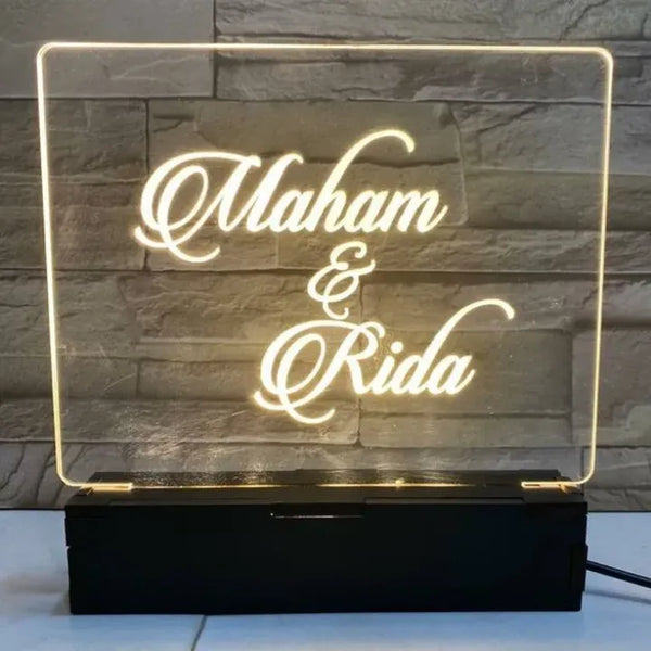 Customized Couple Led Name Lamp Table Top