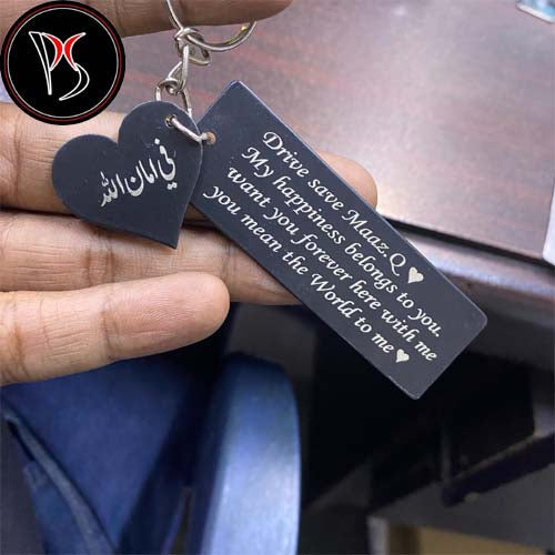 Customize Black  Metal Tag keychain