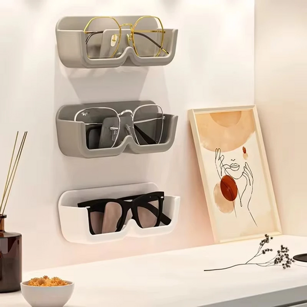 PACK OF 2 GLASSES ORGANIZER DISPLAY CABINET WALL MOUNTED SUNGLASSES STORAGE RACK