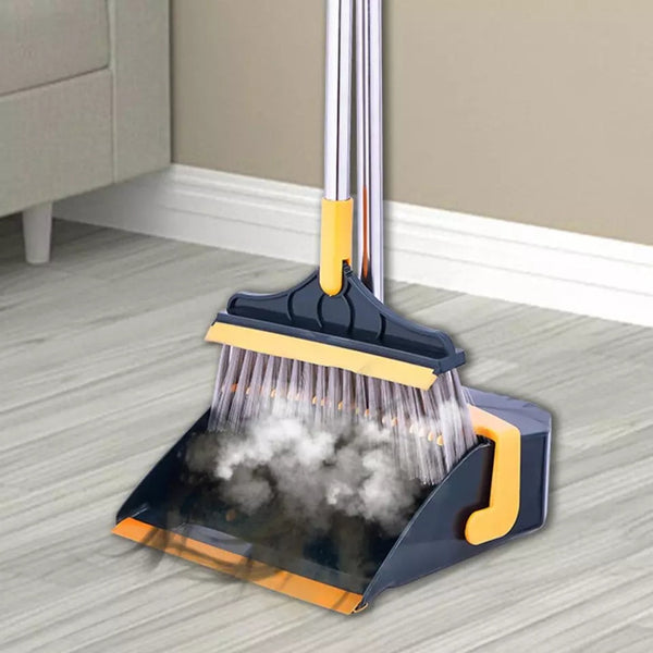 BRISTLES CLEANING BROOM WITH DUSTPAN