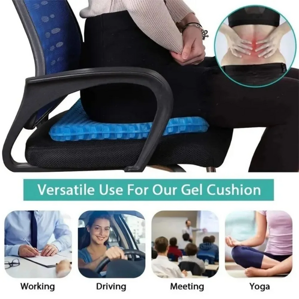 SUMMER GEL SEAT CUSHION BREATHABLE HONEYCOMB DESIGN FOR PRESSURE RELIEF BACK TAILBONE PAIN HOME OFFICE CHAIR CARS WHEELCHAIR