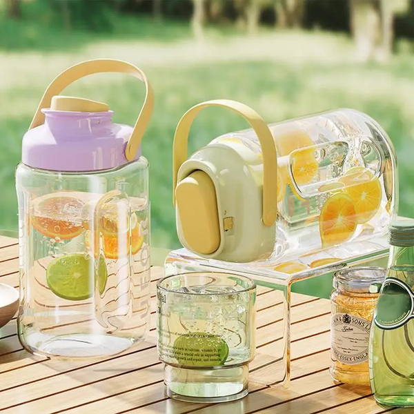 COLD WATER BOTTLE WITH TAP LEMONADE CONTAINER WATER DISPENSER 2000ml