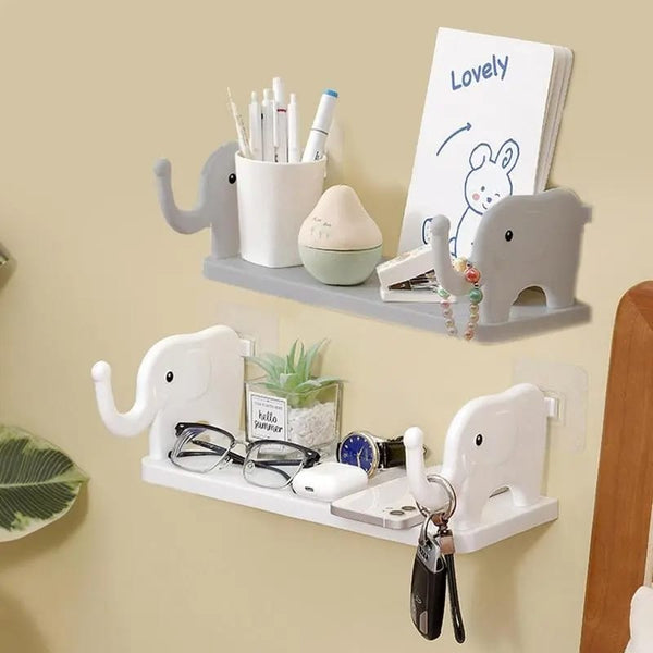 WALL MOUNTED ELEPHANT STORAGE RACK