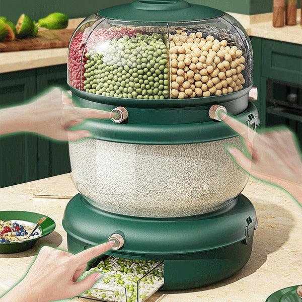 ROTATING DUAL PORTIONS 9KG CEREAL DISPENSER