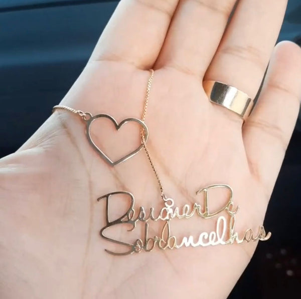 Heart chain with name Necklace