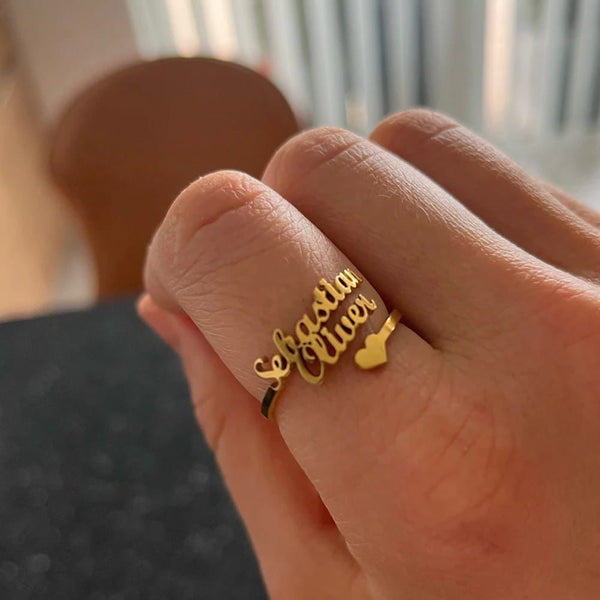 Customize Gold Plated Name Ring