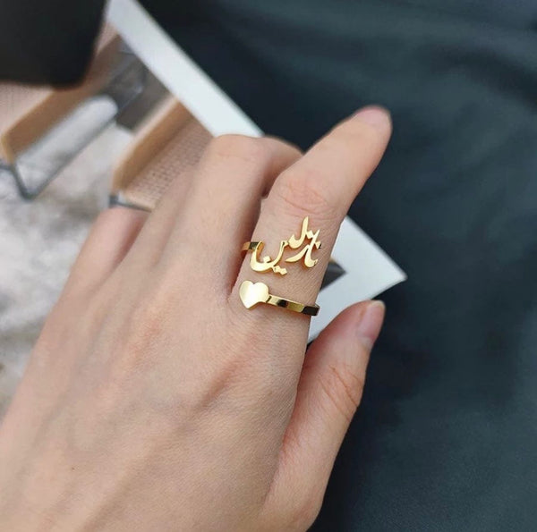 Customize Gold Plated Name Ring