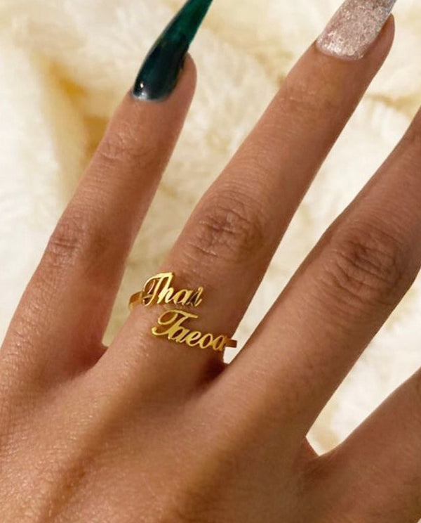 Customize Gold Plated Name Ring