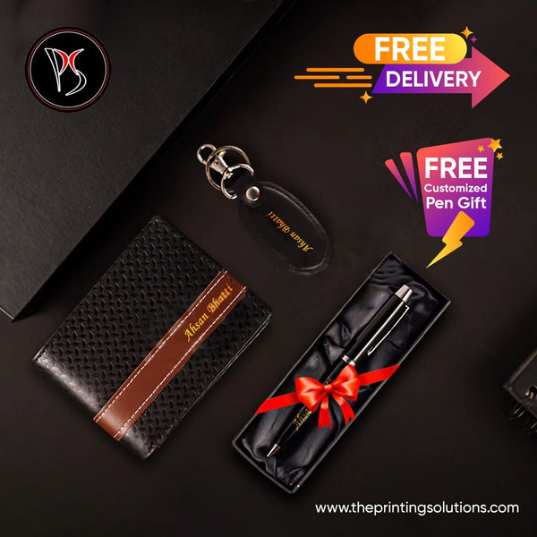 Customize Wallet + Keychain with Free Customized Pen Gift 🎁