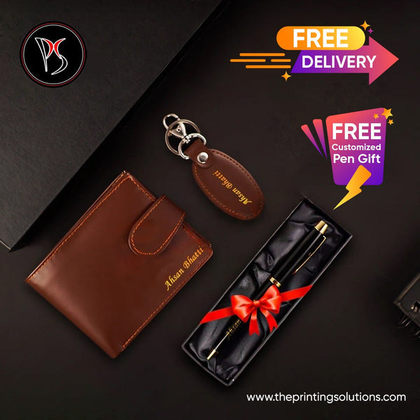 Customize Wallet + Keychain with Free Customized Pen Gift 🎁