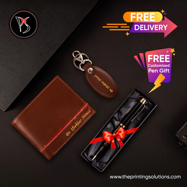 Customize Wallet + Keychain with Free Customized Pen Gift 🎁