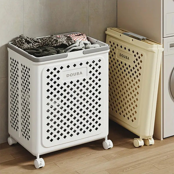 LUXORMOVE MOVEABLE FOLDING LAUNDRY BASKET WITH WHEELS