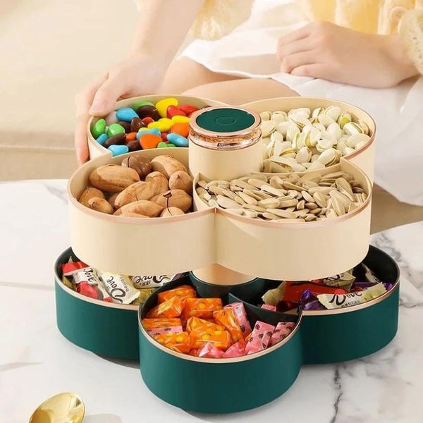 MULTIPLE COMPARTMENTS ROTATING DRY FRUIT TRAY