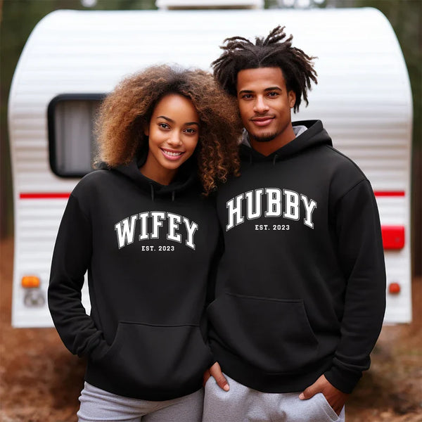 Couple Wifey Hubby Hoodie Premium Quality