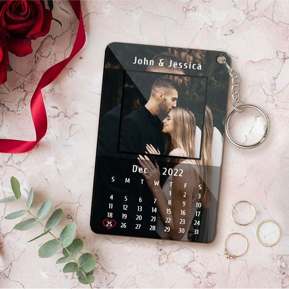 Personalized Calender Photo Keychain